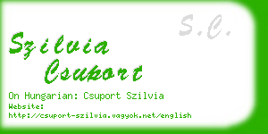 szilvia csuport business card